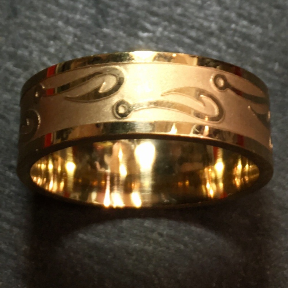 8mm size7,11,12 New Fisherman Hook Steel ring band